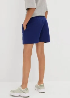 bonprix Jungen 9-16 Jahre·Shorts|Jungen 2-8 Jahre·Nachhaltigere Materialien|Sweat-Shorts aus Bio Baumwolle mitternachtsblau/weiß bedruckt