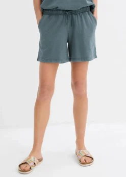 bonprix Bekleidung·Outdoorbekleidung|Bekleidung·Blusen & Tuniken|Sweat-Shorts aus reiner Baumwolle eukalyptusgrün