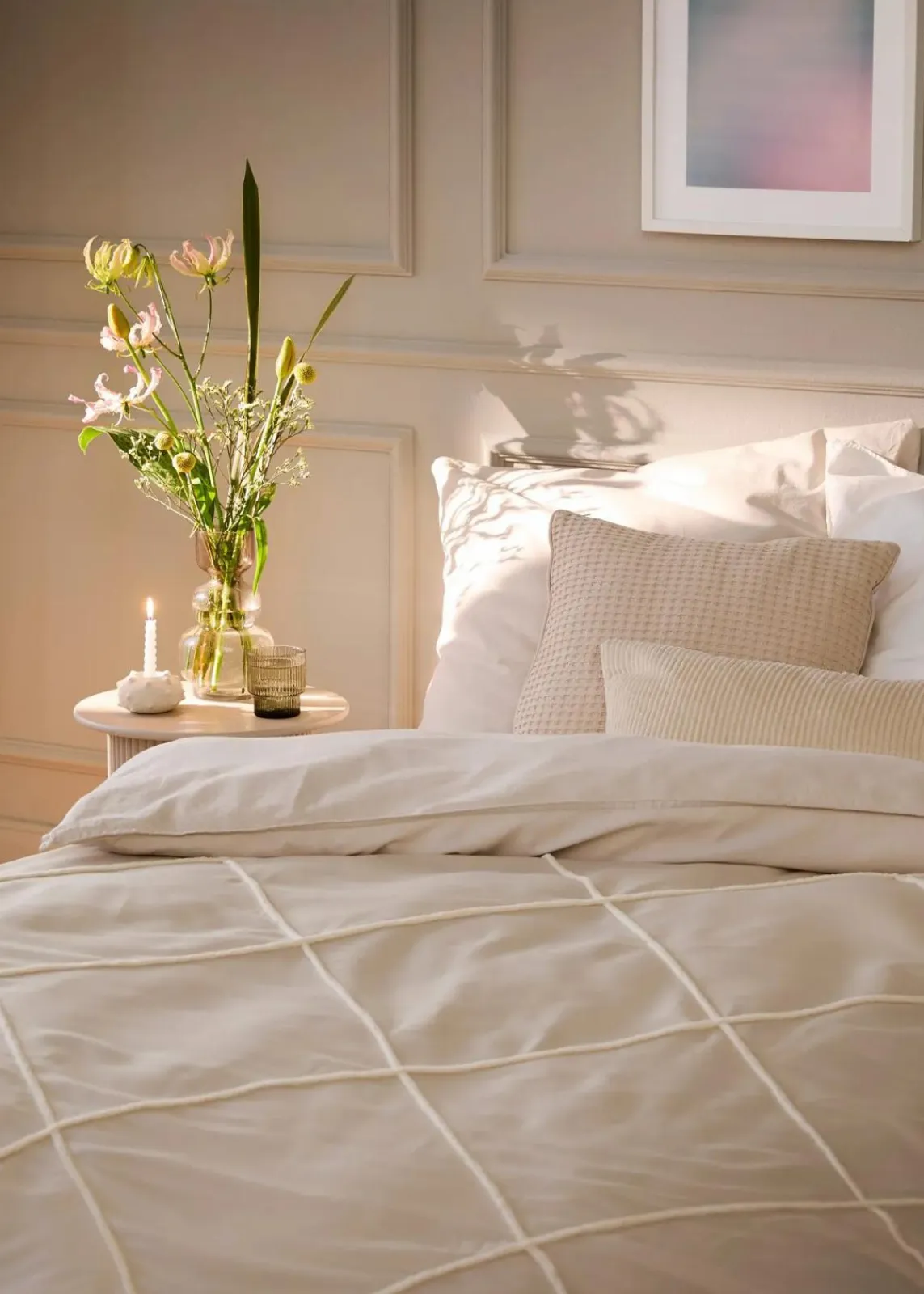 bonprix Tagesdecken & Plaids|Tagesdecken & Plaids|Tagesdecke mit Rechtecken beige