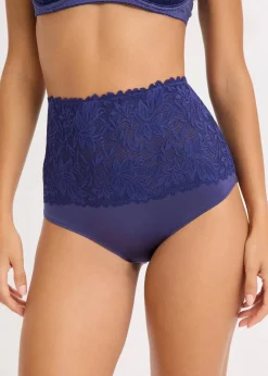 bonprix Wäsche·Dessous|Wäsche·Höschen|Taillenpanty mit zarter Spitze dunkelblau