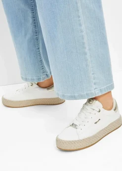 Tamaris High Heels|Sneaker|Sneaker mit Sohle in Bast-Optik weiß/gold