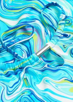 bonprix Nachhaltigere Materialien|Tankinis|Tankini mit Cut-Out (2-tlg.Set) blau graphisch