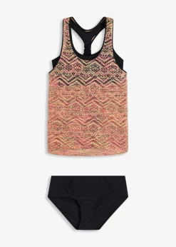 bonprix Bademode·Tankinis|Tankinis|Tankini mit elastischer Spitze (2-tlg. Set) pink gestreift
