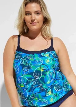 bonprix Nachhaltigere Materialien|Mix & Match|Tankini Oberteil blau bedruckt