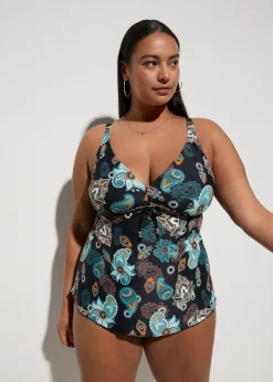 bonprix Nachhaltigere Materialien|Mix & Match|Tankini Oberteil schwarz/orange paisley