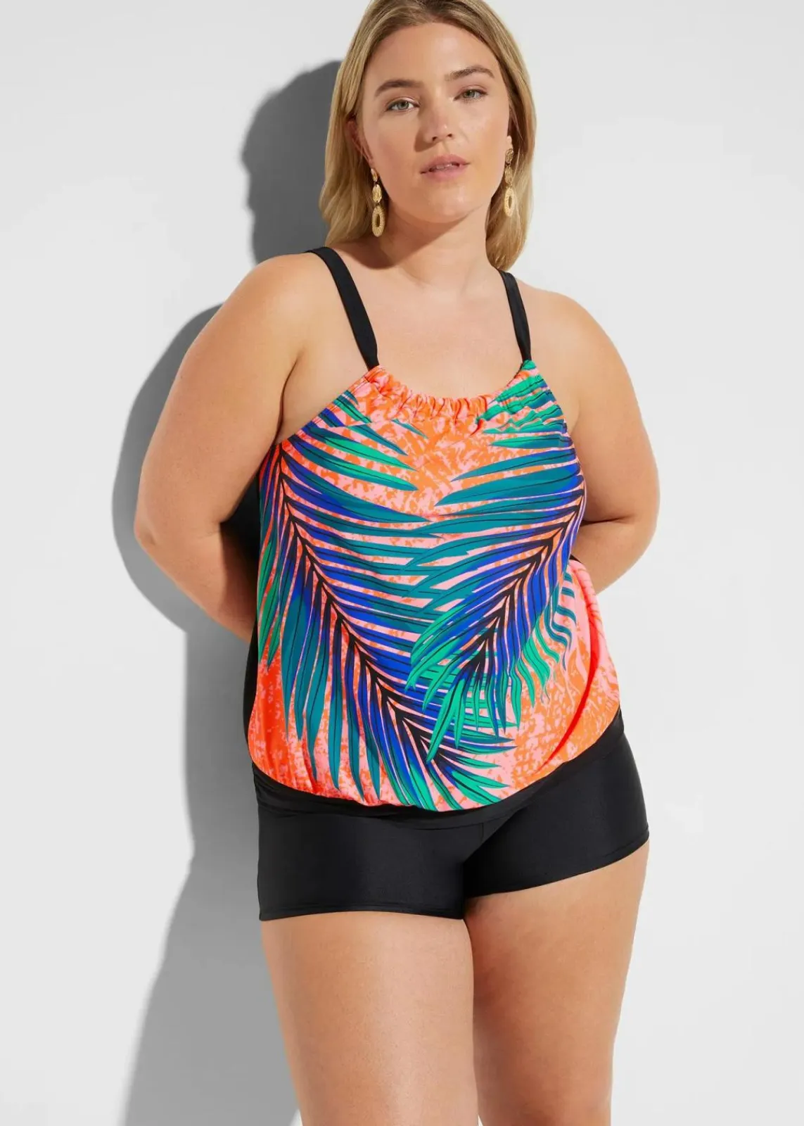 bonprix Nachhaltigere Materialien|Bedeckende Bademode|Tankini (2-tlg. Set) orange floral