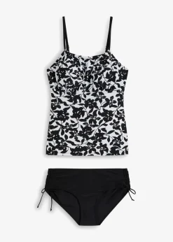 bonprix Nachhaltigere Materialien|Tankinis|Tankini (2-tlg. Set) schwarz/weiß floral