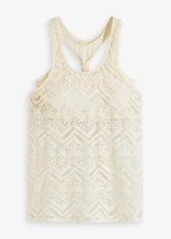bonprix Nachhaltigere Materialien|Bademode·Tankinis|Tankini (2-tlg. Set) aus Spitze wollweiß