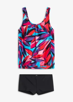 bonprix Nachhaltigere Materialien|Tankinis|Tankini (2-tlg.Set) blau/rot/pink graphisch bedruckt
