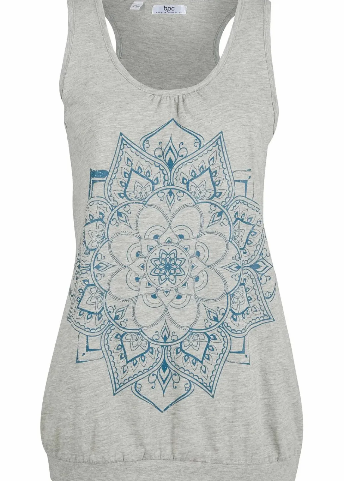bonprix Shirts & Tops|Tanktop aus leichtem Jersey hellgrau meliert bedruckt
