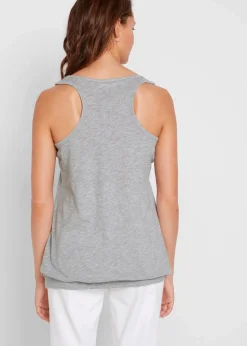 bonprix Shirts & Tops|Tanktop aus leichtem Jersey hellgrau meliert bedruckt