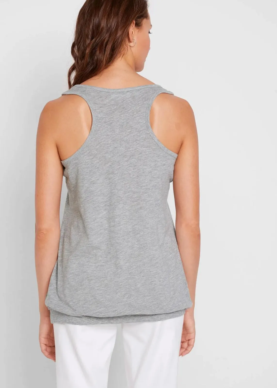 bonprix Shirts & Tops|Tanktop aus leichtem Jersey hellgrau meliert bedruckt