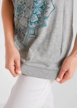 bonprix Shirts & Tops|Tanktop aus leichtem Jersey hellgrau meliert bedruckt