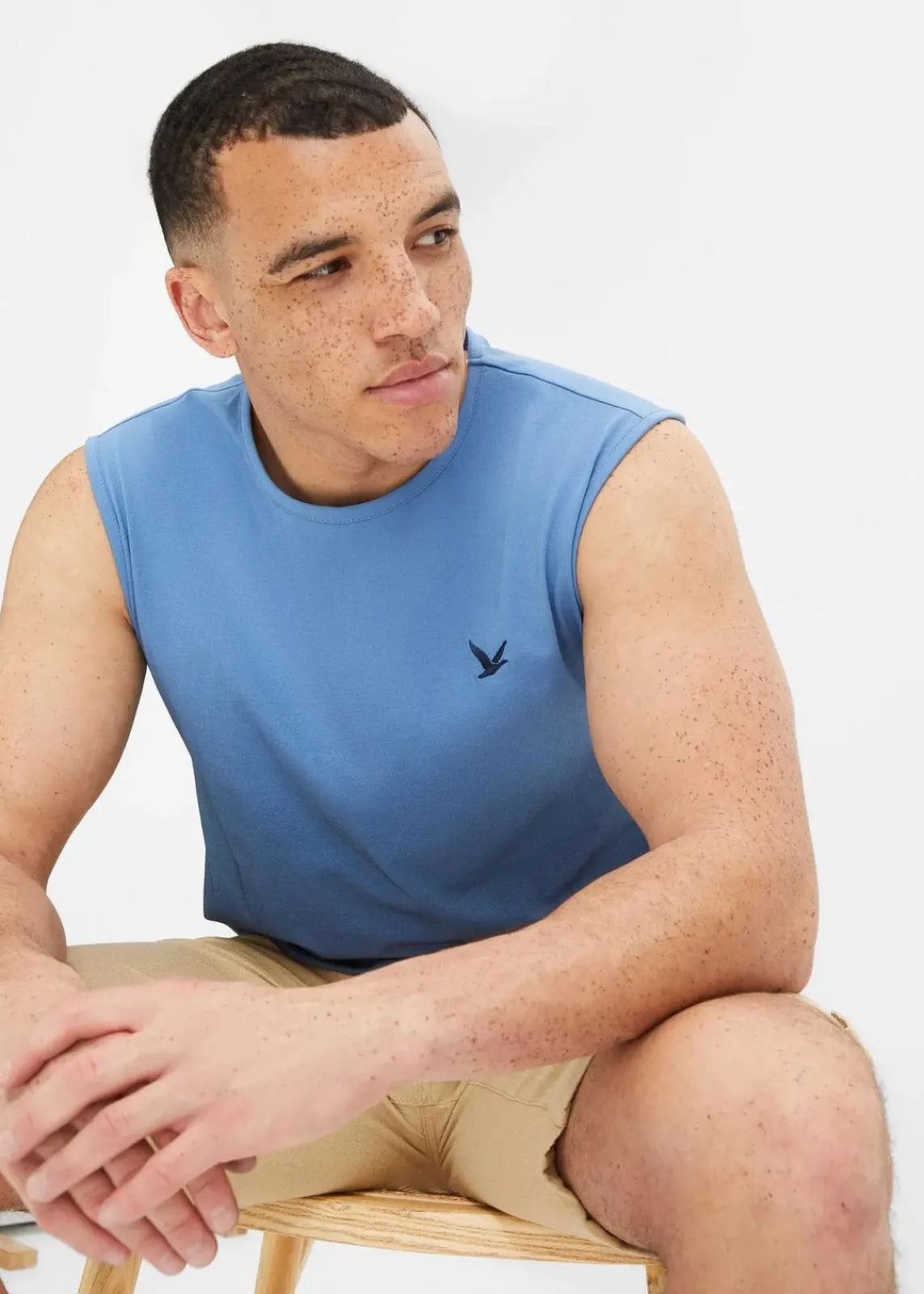 bonprix Große Größen|Shirts & Polos|Tanktop aus reiner Bio-Baumwolle dunkelblau/kristallblau