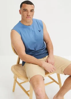 bonprix Große Größen|Shirts & Polos|Tanktop aus reiner Bio-Baumwolle dunkelblau/kristallblau