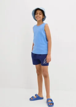 bonprix Jungen 9-16 Jahre·Shirts|Jungen 2-8 Jahre·Nachhaltigere Materialien|Tanktop (5er Pack) mit Bio Baumwolle dunkelblau+weiß+hellgrau meliert+mittelblau+schwarz