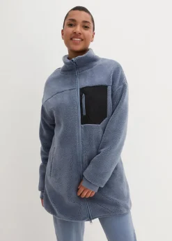 bonprix Jacken & Mäntel|Sweat|Teddy-Fleece Jacke rauchblau