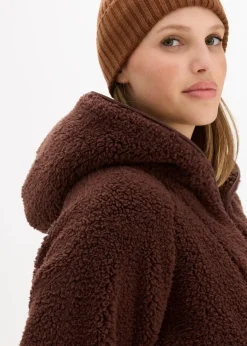 bonprix Jacken & Mäntel|Sweat|Teddy-Fleece Jacke terrabraun