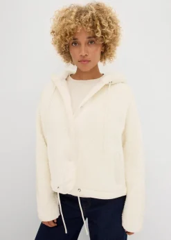 bonprix Bekleidung·Blusen & Tuniken|Bekleidung·Hosen|Teddy-Fleece Jacke naturbeige