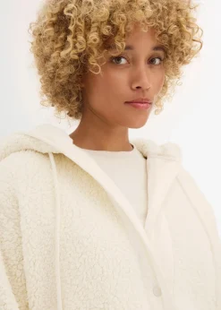 bonprix Bekleidung·Blusen & Tuniken|Bekleidung·Hosen|Teddy-Fleece Jacke naturbeige