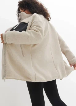 bonprix Jacken & Mäntel|Sweat|Teddy-Fleece Jacke steingrau