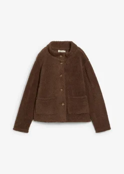 bonprix Jacken & Mäntel|Sweat|Teddy-Fleece Jacke lehmbraun