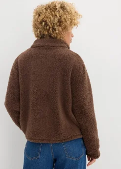 bonprix Jacken & Mäntel|Sweat|Teddy-Fleece Jacke lehmbraun