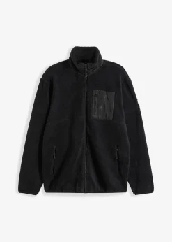 bonprix Große Größen|Outdoorbekleidung|Teddy-Fleece Jacke schwarz