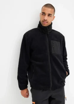 bonprix Große Größen|Outdoorbekleidung|Teddy-Fleece Jacke schwarz