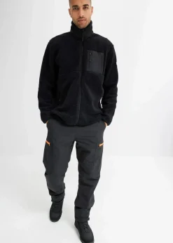 bonprix Große Größen|Outdoorbekleidung|Teddy-Fleece Jacke schwarz