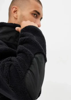 bonprix Große Größen|Outdoorbekleidung|Teddy-Fleece Jacke schwarz