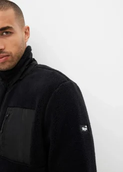 bonprix Große Größen|Outdoorbekleidung|Teddy-Fleece Jacke schwarz