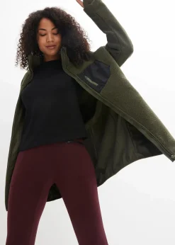 bonprix Bekleidung·Blusen & Tuniken|Bekleidung·Hosen|Teddy-Fleece Jacke dunkeloliv
