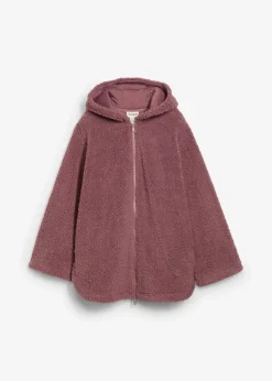 bonprix Jacken & Mäntel|Sweat|Teddy-Fleece Jacke in A-Linie mit Seitenschlitzen matt violett
