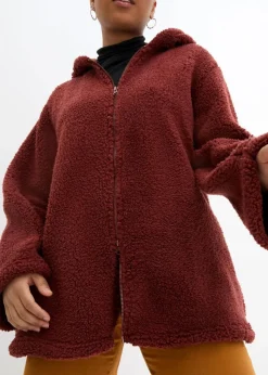 Teddy-Fleece Jacke in A-Linie mit Seitenschlitzen|bonprix Best