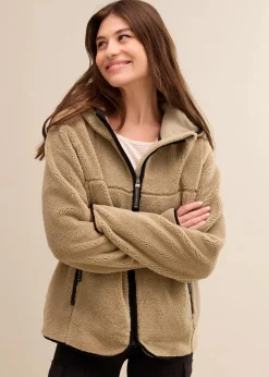 Teddy-Fleece Jacke mit Kapuze|bonprix Sale