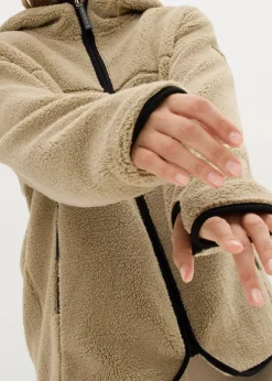 Teddy-Fleece Jacke mit Kapuze|bonprix Sale