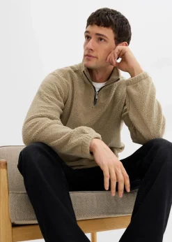 Teddy-Fleecepullover mit praktischen Reißverschlusstaschen|bonprix Hot