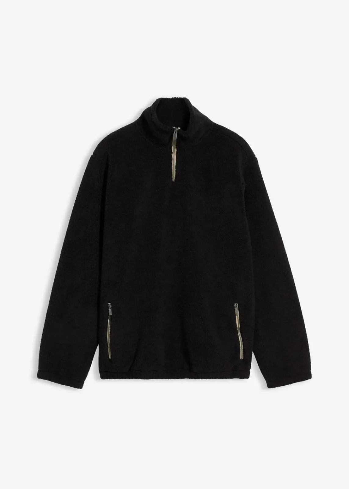 Teddy-Fleecepullover mit praktischen Reißverschlusstaschen|bonprix New