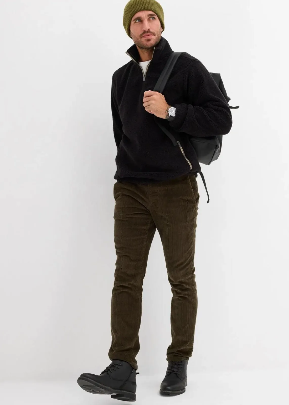 Teddy-Fleecepullover mit praktischen Reißverschlusstaschen|bonprix New