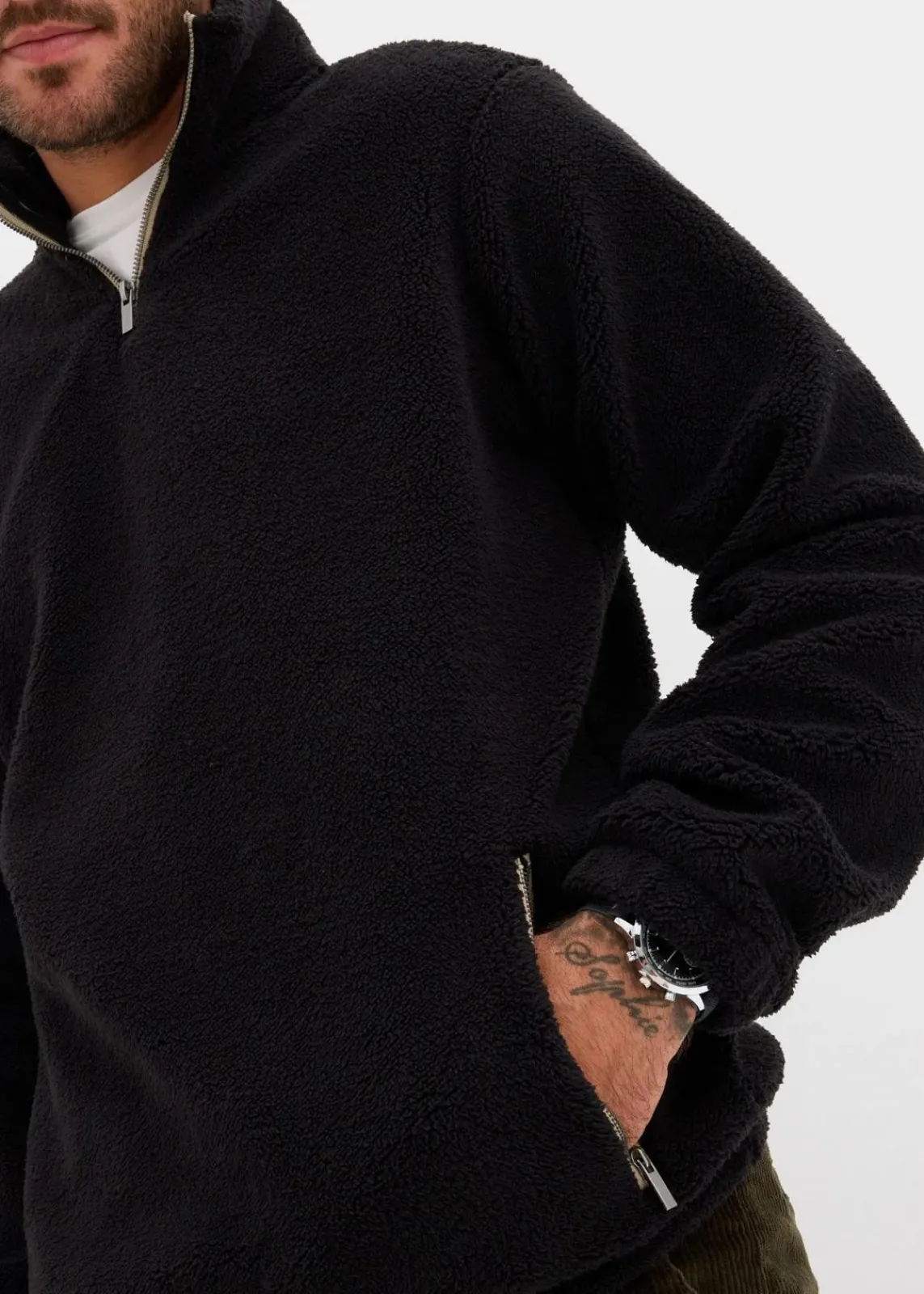 Teddy-Fleecepullover mit praktischen Reißverschlusstaschen|bonprix New