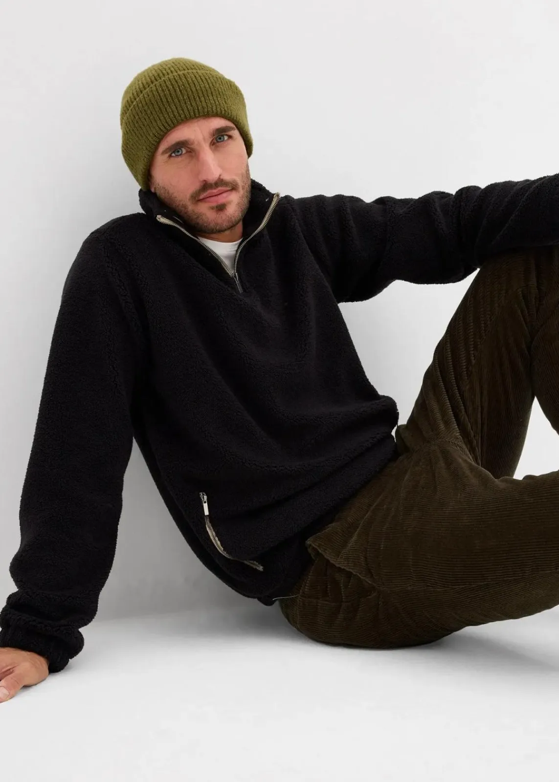 Teddy-Fleecepullover mit praktischen Reißverschlusstaschen|bonprix New