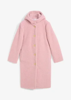 bonprix Jacken & Mäntel|Bekleidung·Hosen|Teddymantel mit Kapuze und Taschen aschrosa