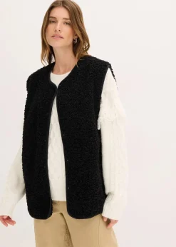 bonprix Bekleidung·Blusen & Tuniken|Bekleidung·Hosen|Teddy-Weste schwarz