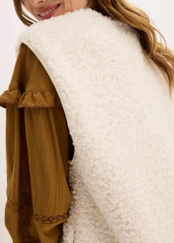 bonprix Jacken & Mäntel|Sweat|Teddy-Weste perlweiß