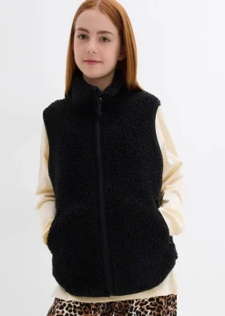 bonprix Mädchen 9-16 Jahre·Jacken & Outdoor|Teddy-Weste schwarz