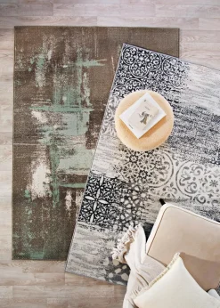 bonprix Sehr Beliebt|Veloursteppiche|Teppich mit Patchworkmusterung grau