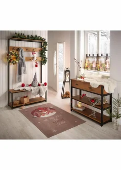 bonprix Veloursteppiche|Weihnachtsdeko & -Textilien·Wohntextilien|Teppich mit Weihnachtsmotiv beige