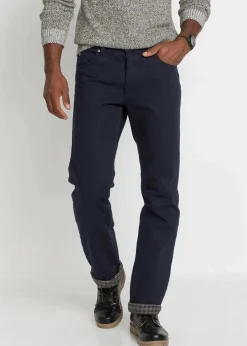 bonprix Jeans|Thermobekleidung|Thermo Classic Fit Jeans mit kuscheligem Flanellfutter, Straight schwarz denim