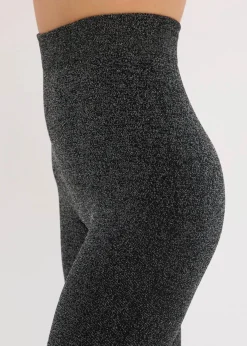 bonprix Wäsche·Socken & Strumpfhosen|Thermounterwäsche|Thermo Fleece Strumpfhose aus Glitzergarn schwarz/silber